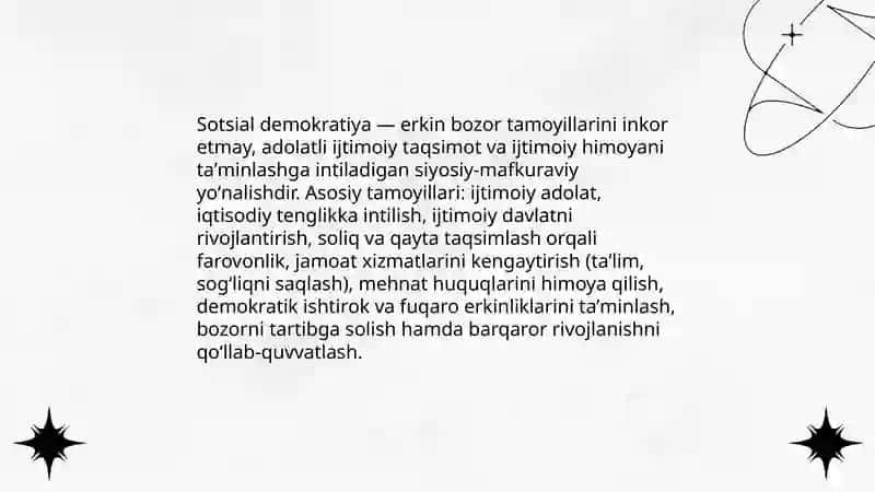 Konservatizm va Sotsial demokratiya mafkuralari 4