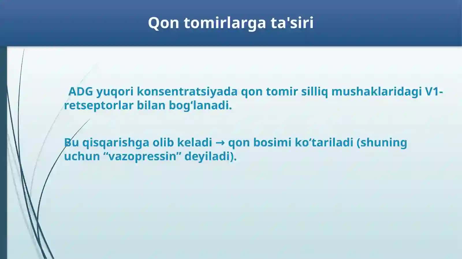 ADG hamda oksitotsion gormonlari ta’sir mexanizmi . Gipo va gipersekretsiyasi. 4