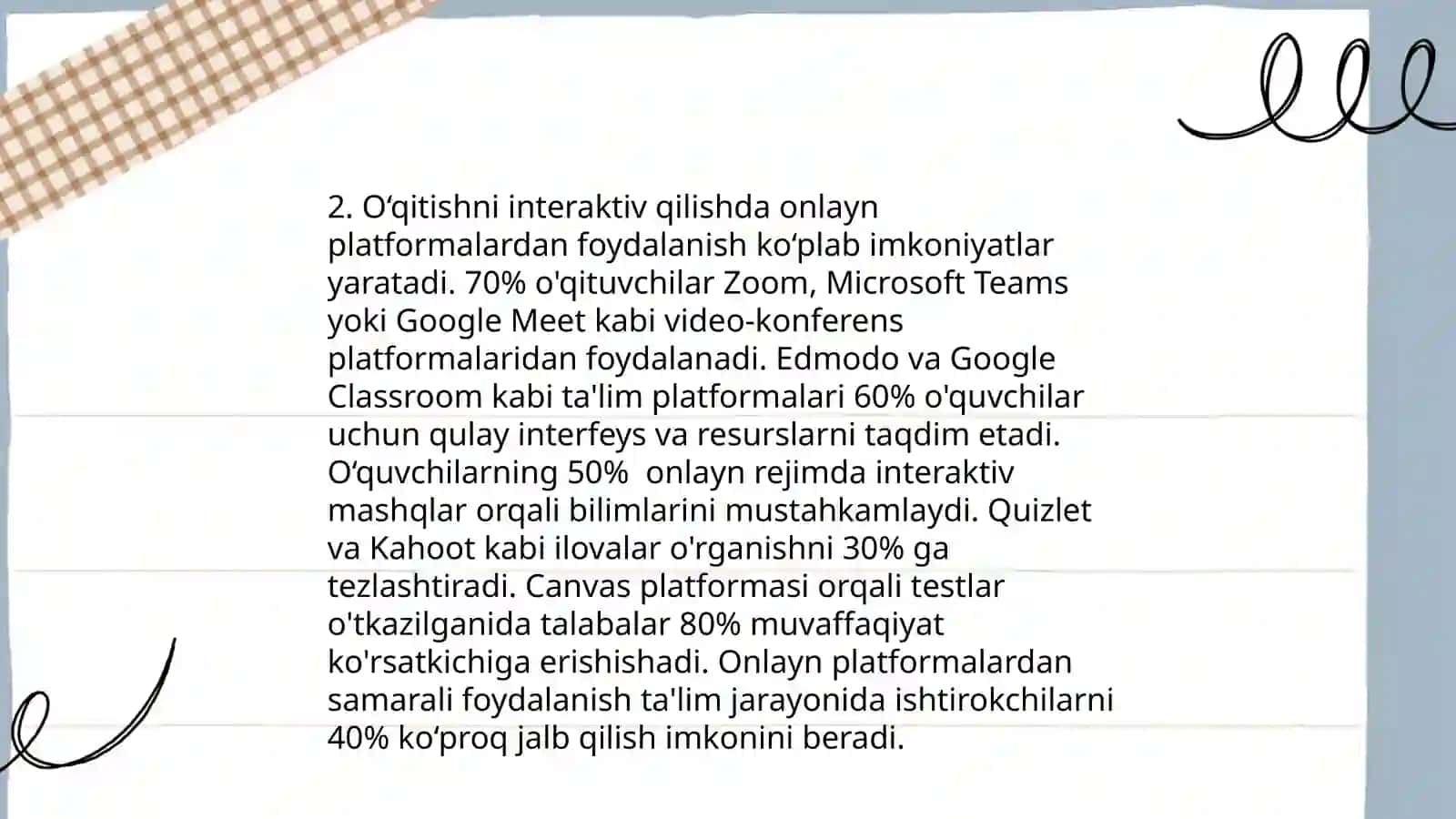 Ta'lim jarayonini tashkil etishda internet xizmatlaridan foydalanish 4