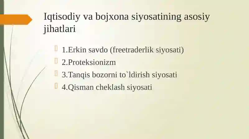 O`zbekiston Respublikasi Bojxonasiyosatini takomillashtirish 4