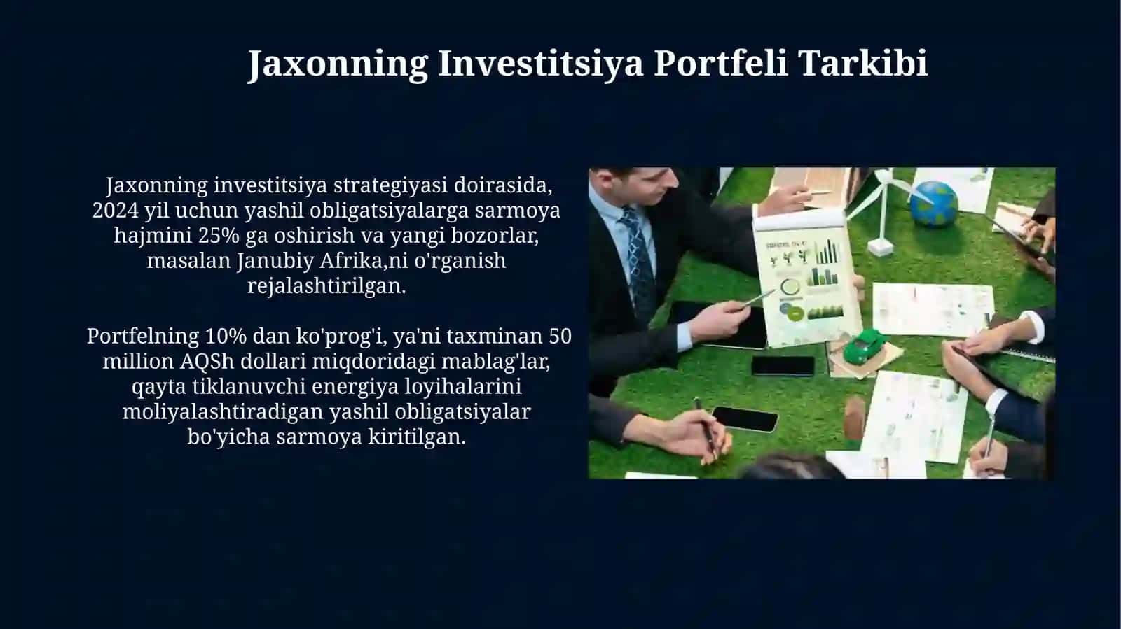 Jaxon moliya bozorida yashil abrigatsiyaning o'rni 4