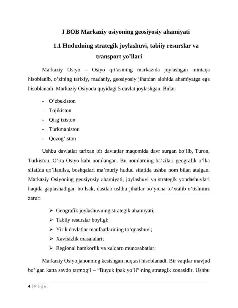 MARKAZIY OSIYO MINTAQASIDAGI INTEGRATSIYAVIY JARAYONLAR 4
