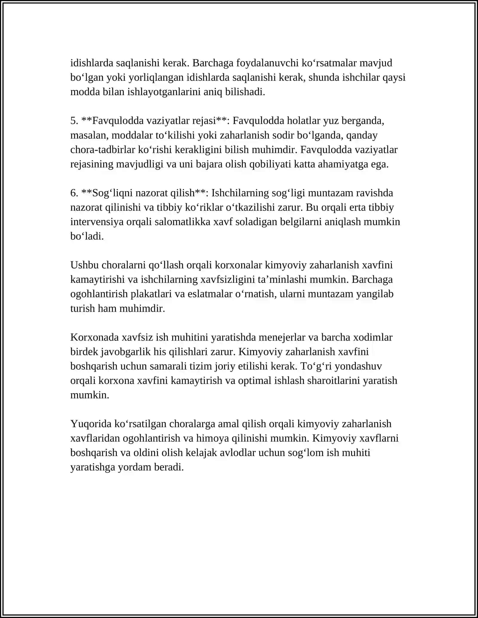 KORXONA MUHITIDAGI XAVFLI ZARARLI HOLAT OMILLAR ULARDAN OGOHLANTIRISH 4