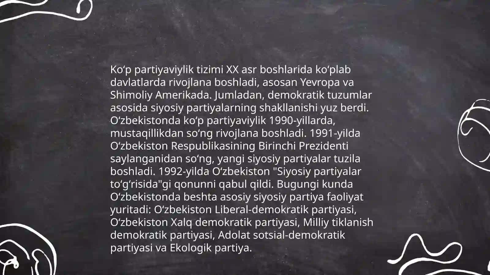 Oʻzbekistonda koʻp partiyaviylik tizimining tarixi 4