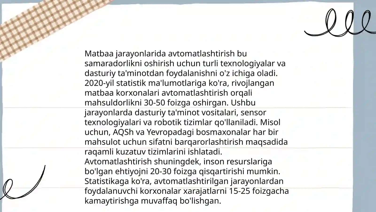Matbaa foydalanishini rejalashtirishda innovatsion texnologiyalar va ishlab chiqarish jarayonlarini optimallashtirish usullari 4
