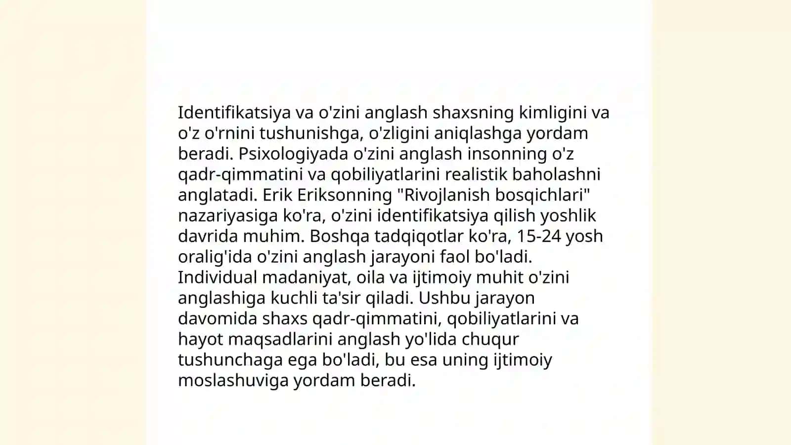 O'smirlik va ilk o'spirinlik yoshi davrlaridagi psixik rivojlanish 4