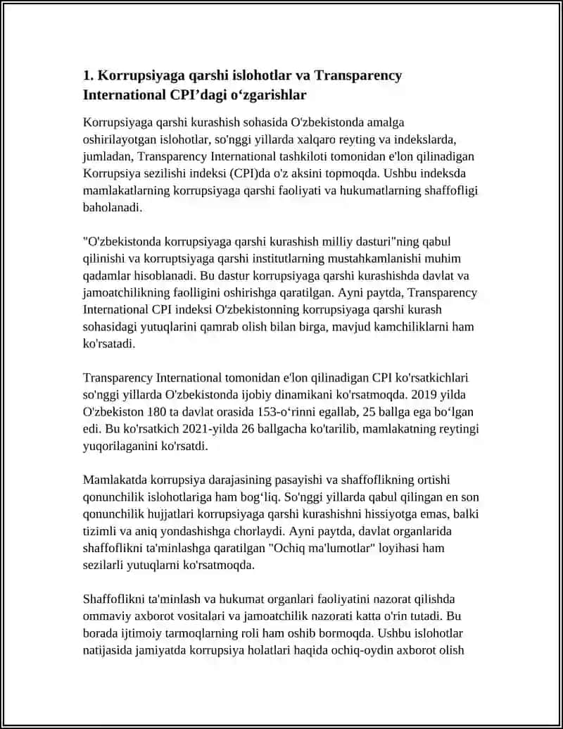 O'zbekistonda Korrupsiyaga Qarshi Kurashish 4