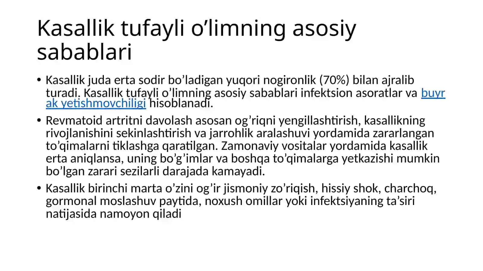 REVMATOID ARTRIT — ETIOLOGIYASI, KLINIKASI, TASNIFI, TASHXISLASH VA DAVOLASH USULLARI 4