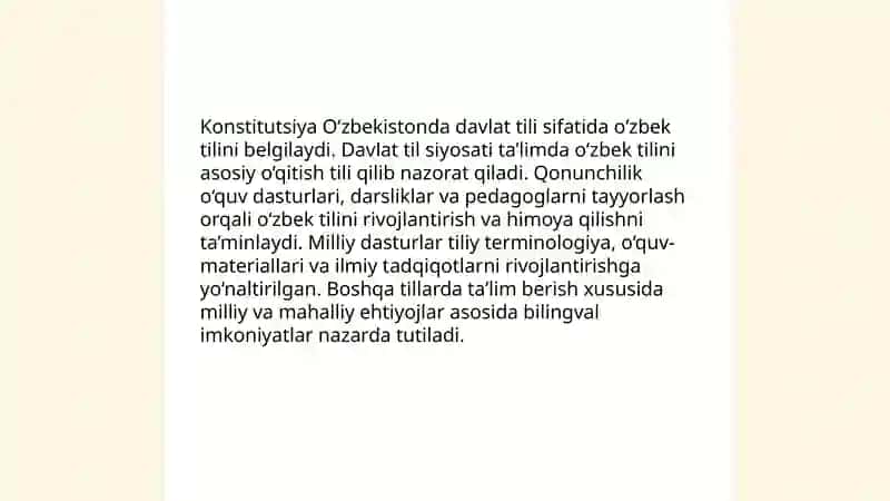 O’zbek tili va uning tillar tizimidagi o’rni 4