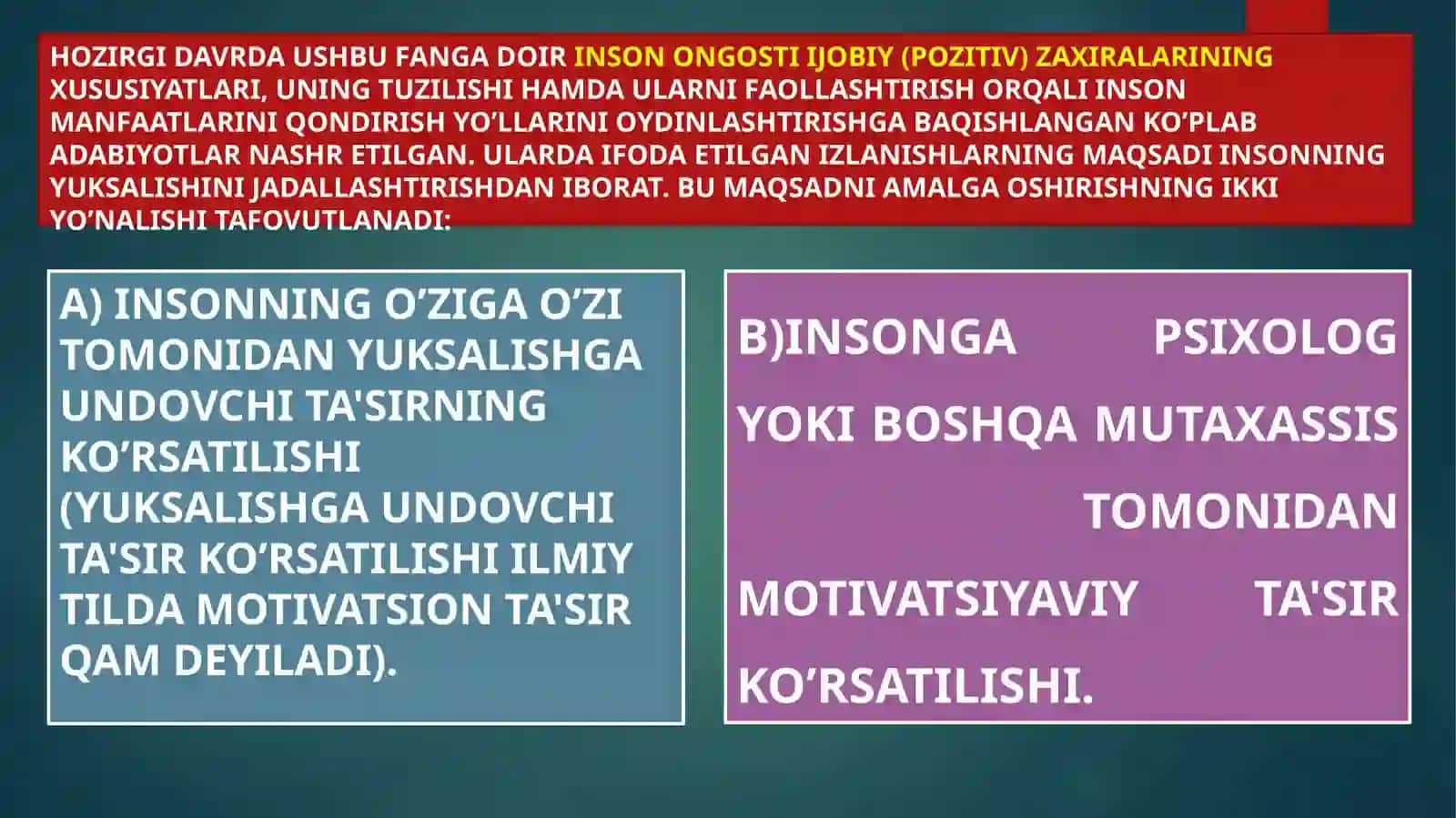 FAROVONLIK VA YUKSALISH PSIXOLOGIYASI 4