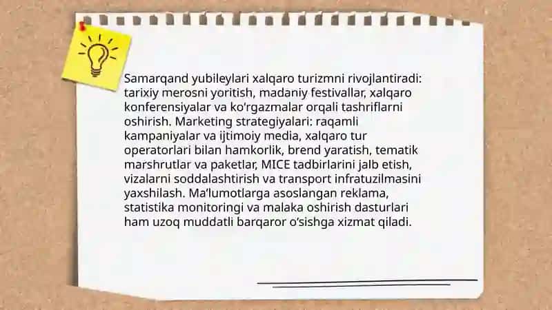 Tarixit shaharlar (Buxoro, Samarqand, Marg'ilon, Qarshi, Toshkent, Xiva, Shahrisabz) yubileylarining xalqaro miqyosda keng nishonlanishi 4