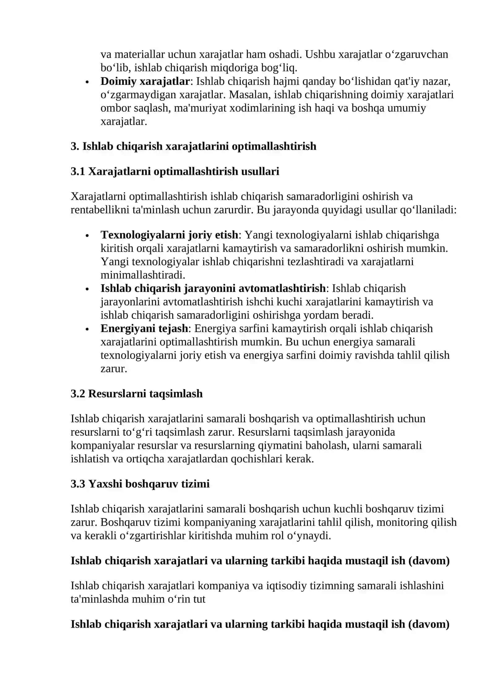 Ishlab chiqarish xarajatlari 4