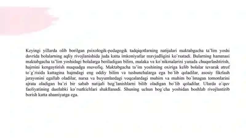 Ilk va maktabgacha ta’lim yoshidagi bolalarga aqliy tarbiya berish mazmuni 4