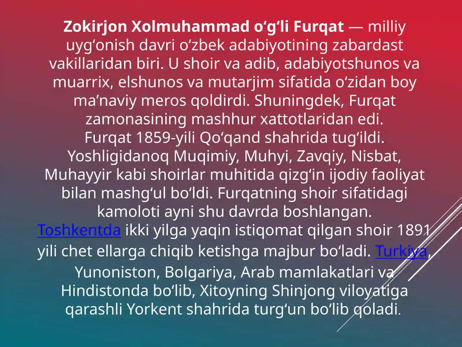 Zokirjon Xolmuhammad o’g’li Furqat lirikasi 4