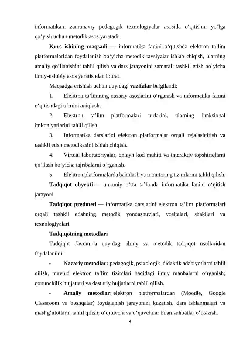 Informatika oʻqitish metodikasi fanidan Elektron taʼlim platformalari orqali darslarni tashkil etish 4