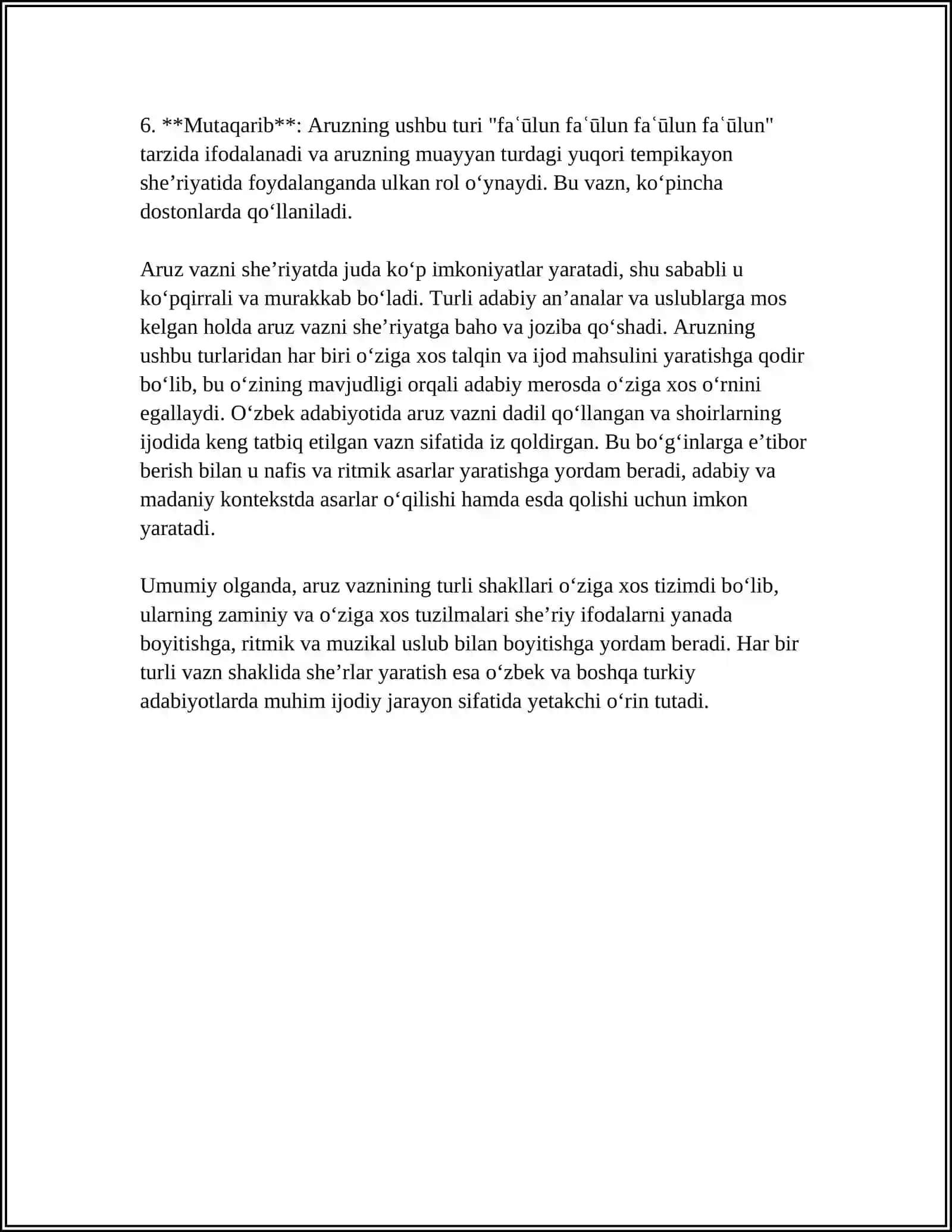 FITRATNING "ADABIYOT QOIDALARI","ARUZ VAZNI" ASARLARINI OʻRGANISH 4