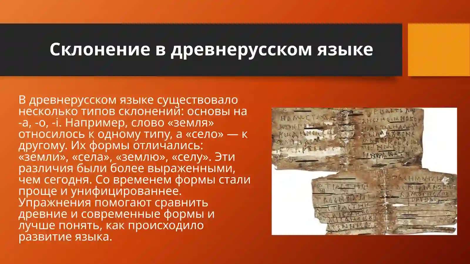 Морфологические упражнения на определение типов склонения имён существительных. 4