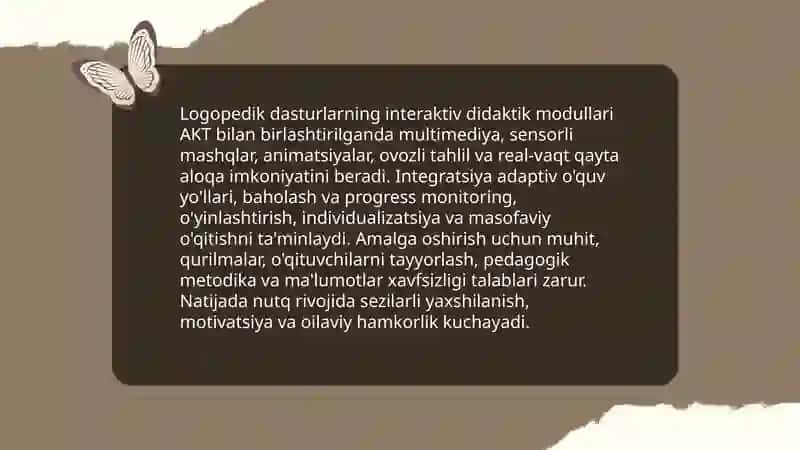 Nutqida nuqsoni bo'lgan bolalar ta'limida AKT va logopedik dasturlar 4