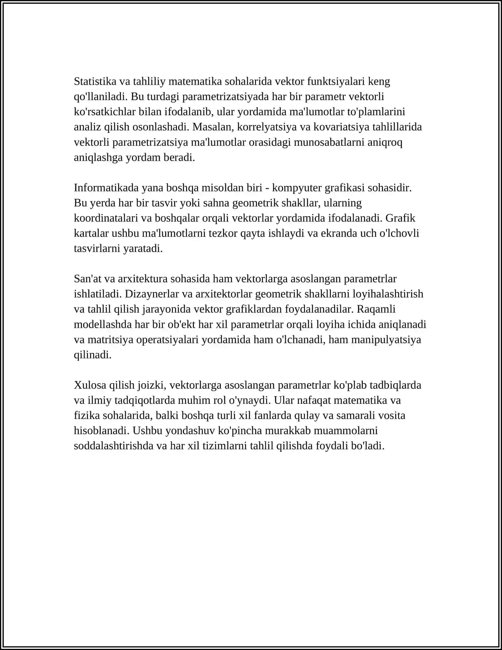 VEKTORLARNI FUNKSIYA PARAMETRLARI SIFATIDA QO‘LLANILISHI. C++ 4