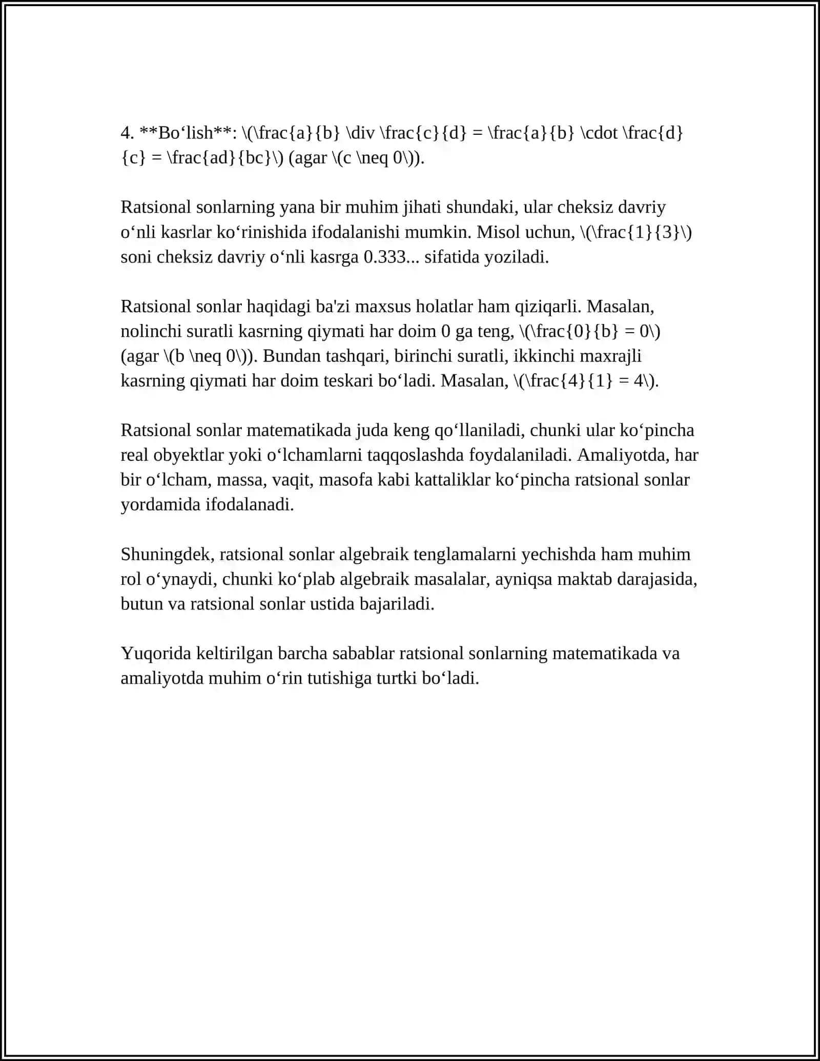 RATSIONAL SONLAR ODDIY KASRLAR 4