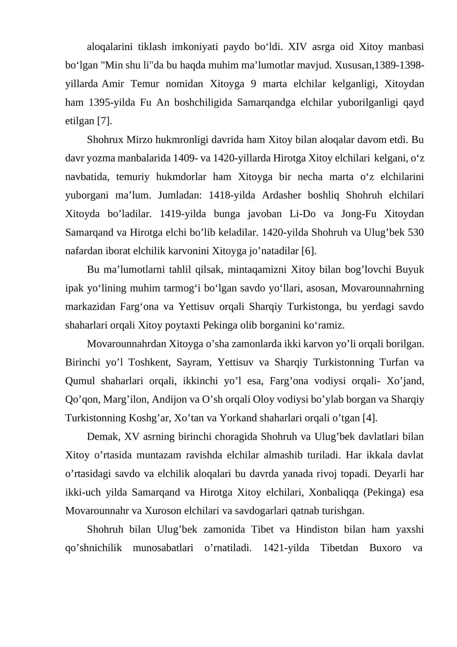 TEMURIYLAR DAVRIDA BUYUK IPAK YOʻLINING AHAMIYATI 4