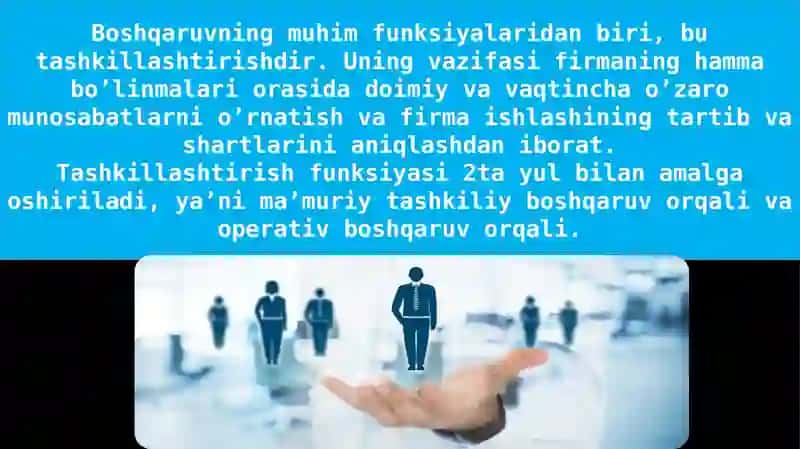 Madaniyat va san’at muassasalarini tashkil etish hamda boshqarish asoslari fanidan tayyorlagan taqdimoti 4