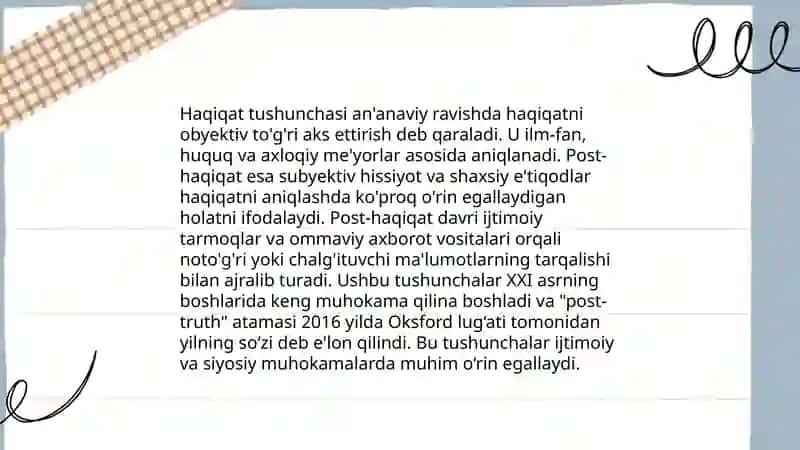 Post-haqiqat shahrini tahlil qilish 4