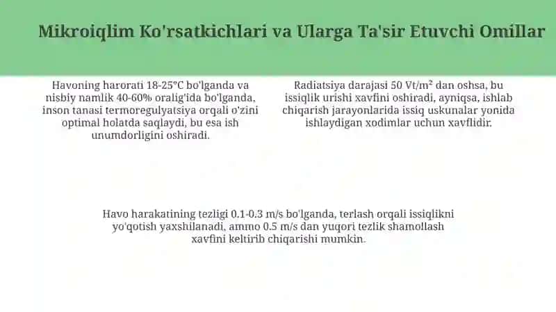 Mikroiqlim va uning gigiyenik normalari 4