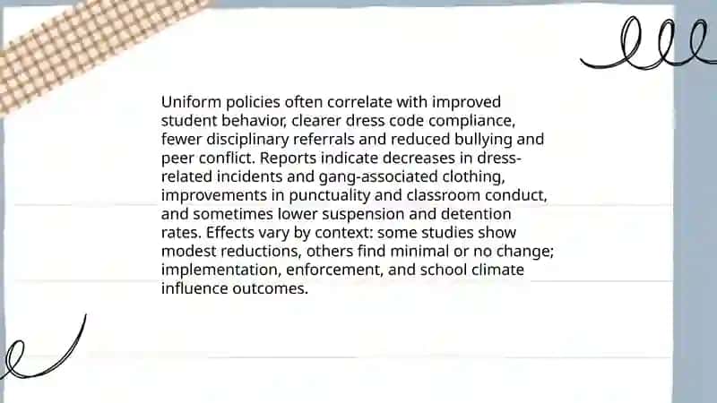 Effects of Wearing School Uniforms 4