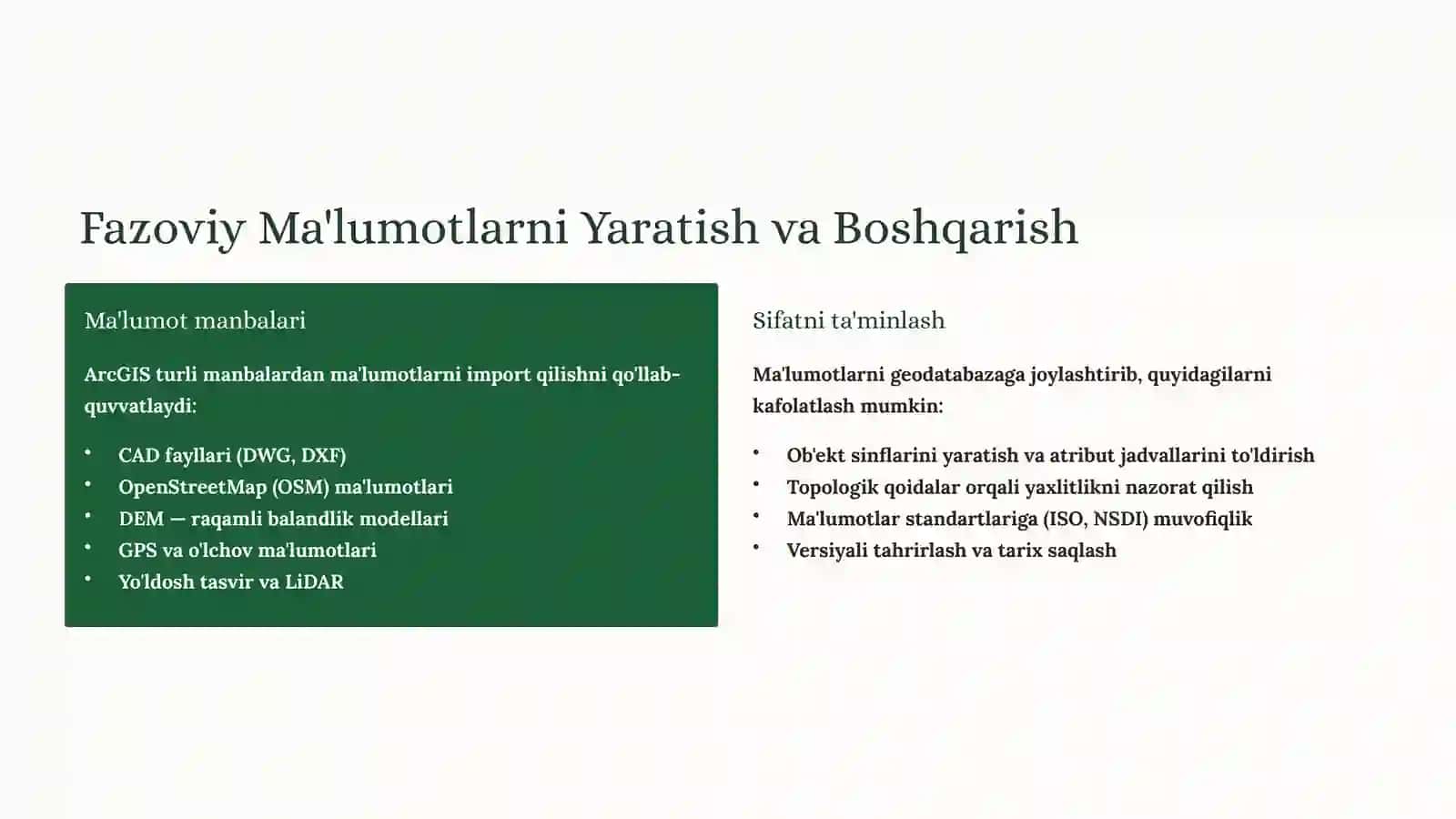 ArcGIS: Yer Tuzish Loyihalash Avtomatlashtirish Tizimi 4