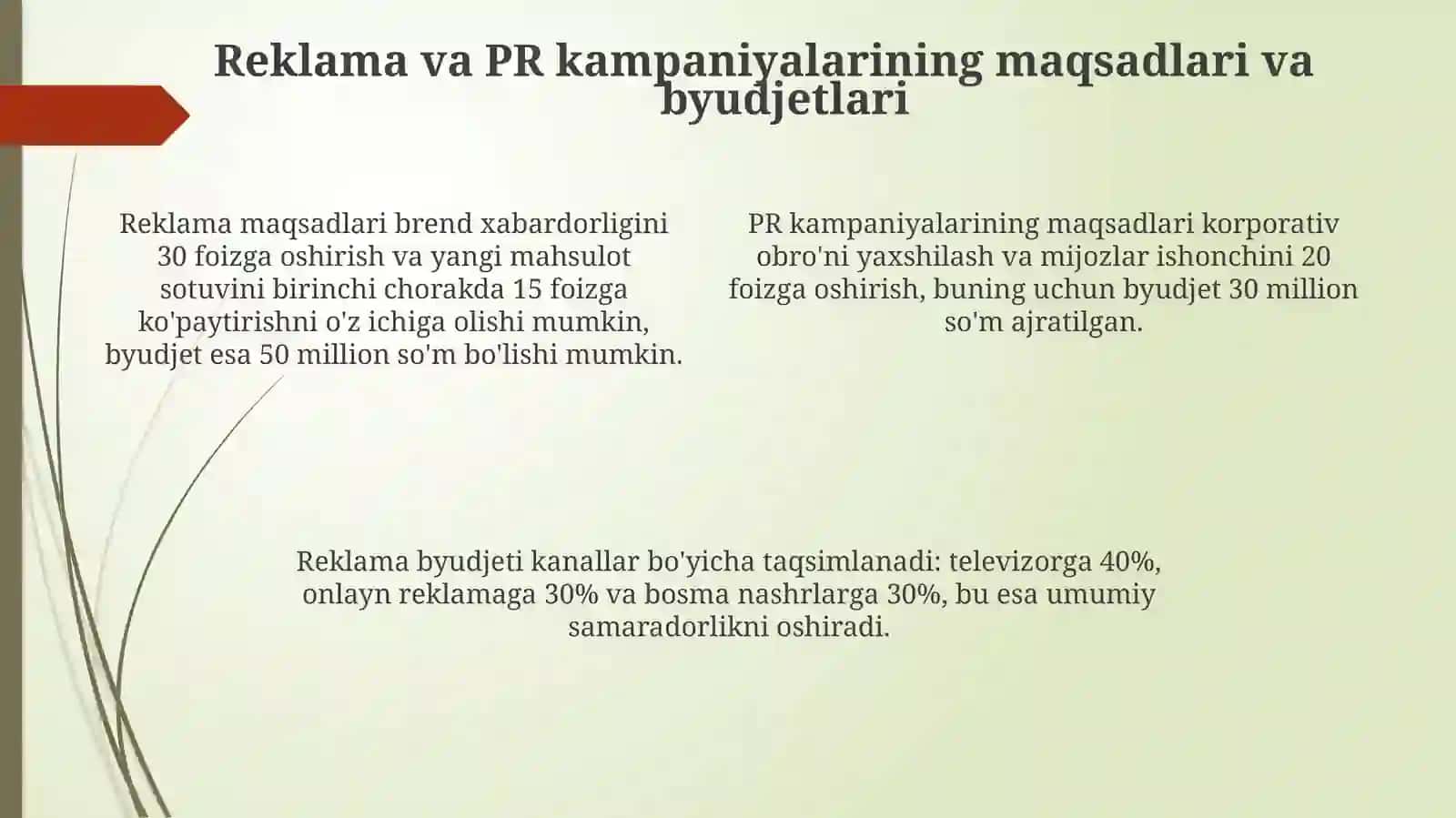 Reklama va PR faoliyatining samaradorligini tahlil qilish 4