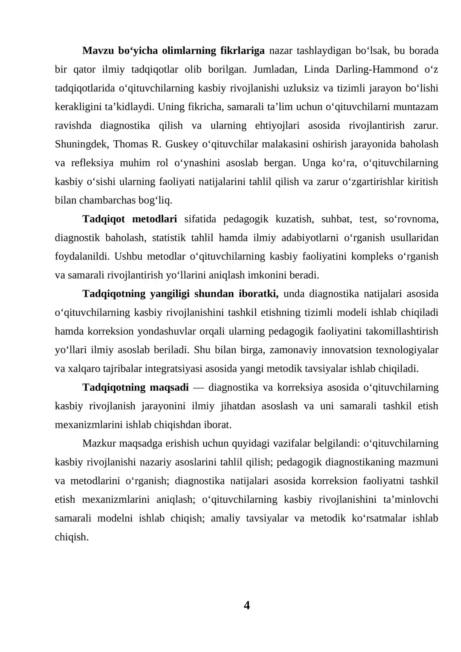Diagnostika va korreksiya asosida o'qituvchilarni kasbiy rivojlantirish 4
