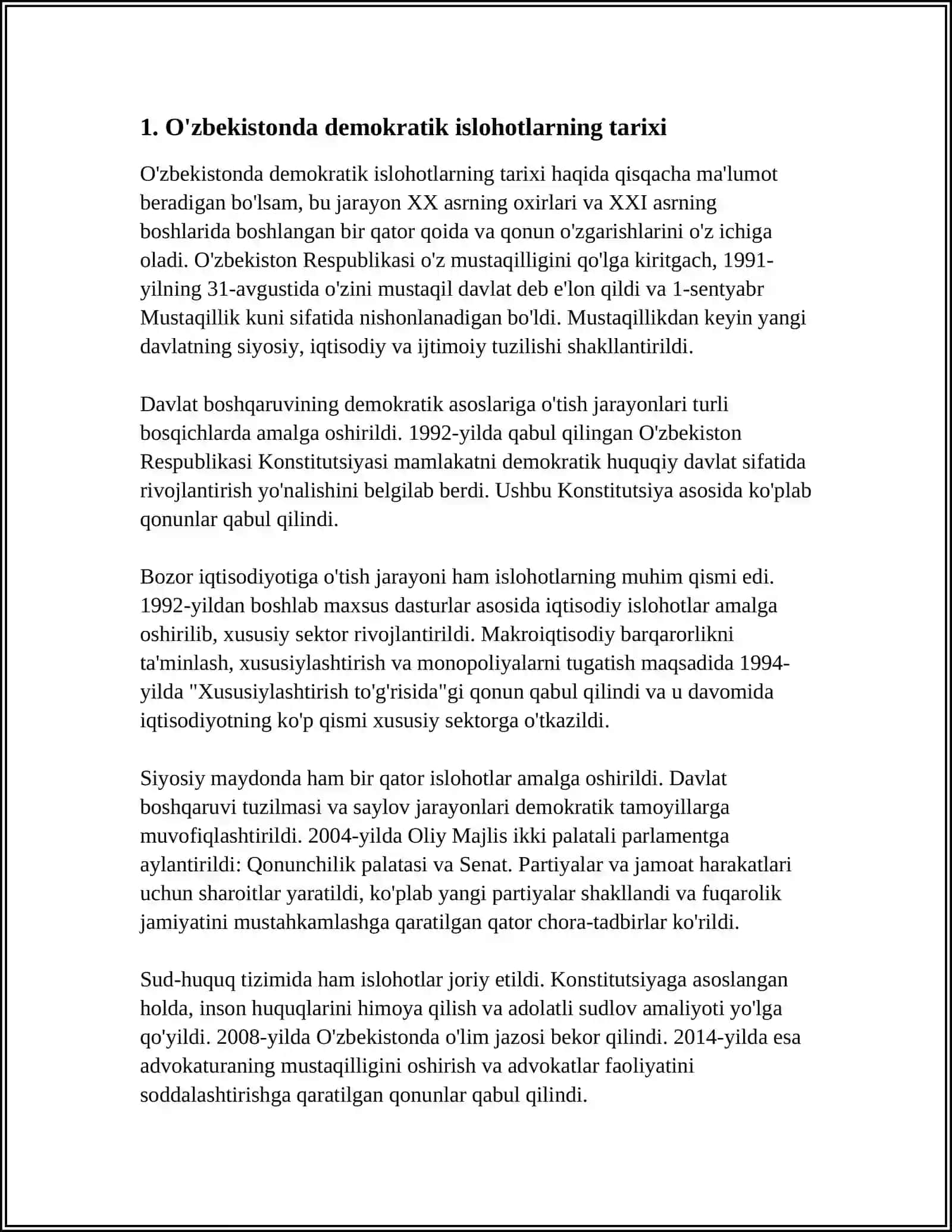 O‘ZBEKISTON RESPUBLIKASI OLIY TA’LIM FAN VA INNOVATSIYA VAZIRLIGI TOSHKENT DAVLAT TEXNIKA UNIVERSITETI QO'QON FILIALI MUSTAQIL ISH 4