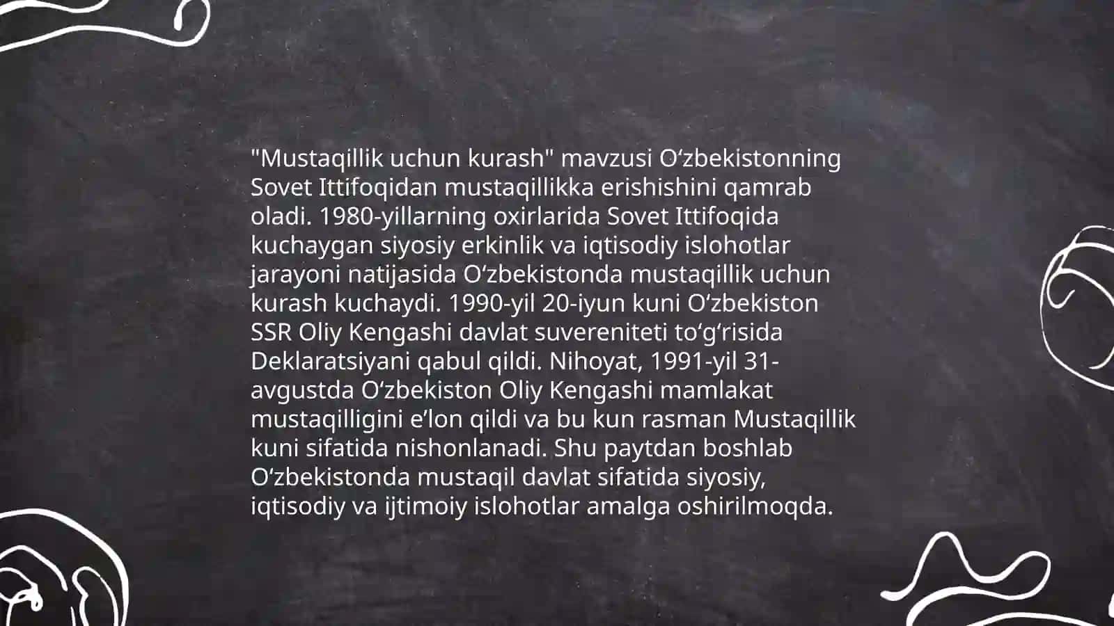 Mustaqillikka erishish arafasida ijtimoiy-siyosiy jarayonlar 4