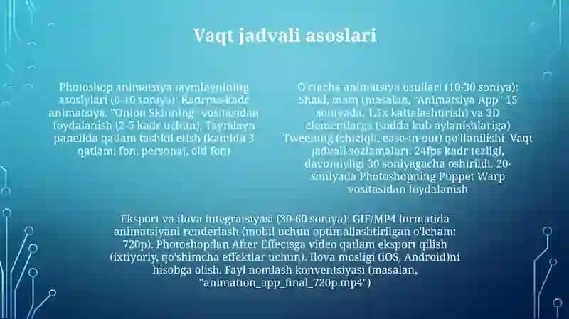 Photoshopda Animatsiya Texnikalari 4