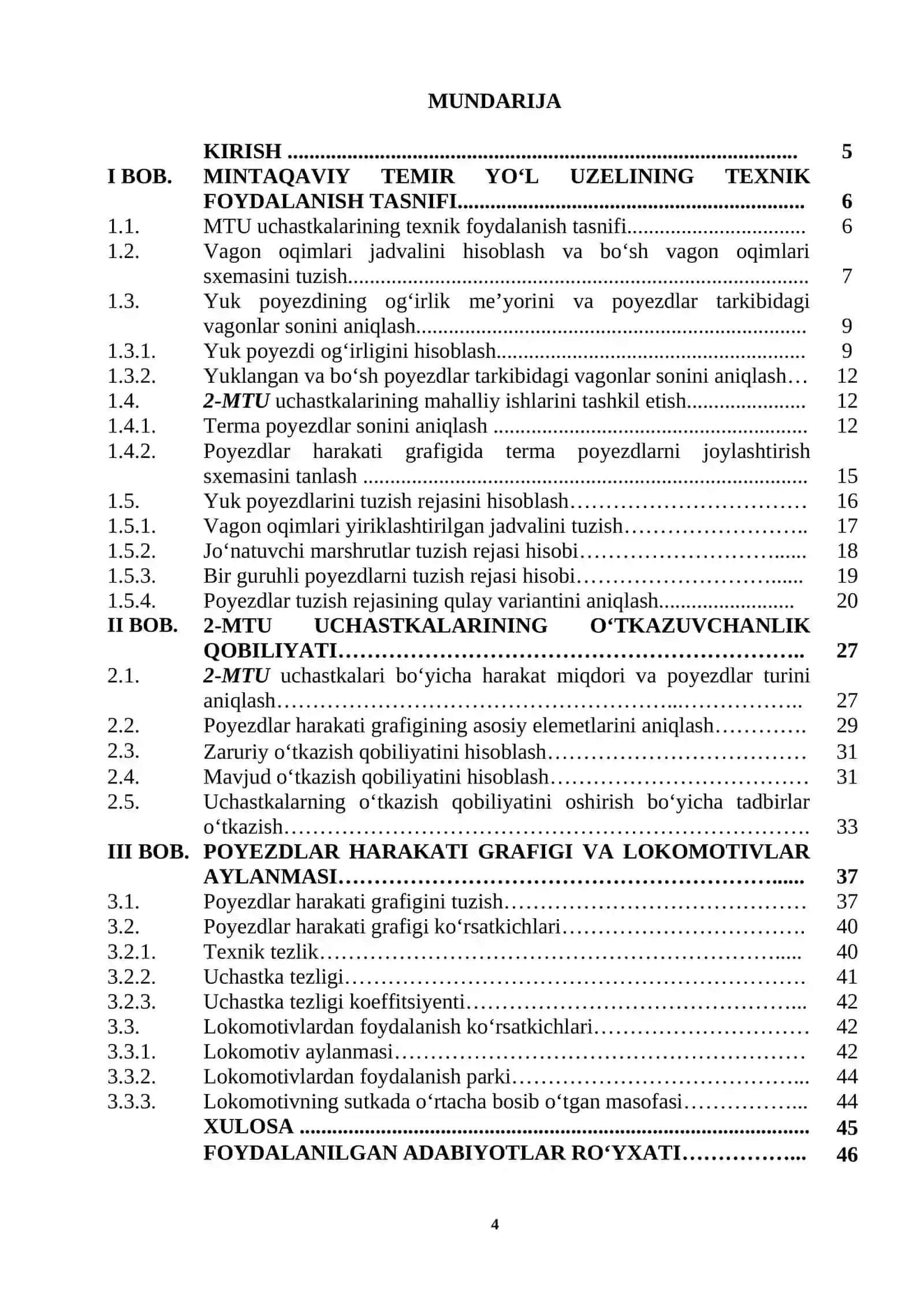 Poyezdlar harakati grafigini tuzish KURS LOYIHASI 4