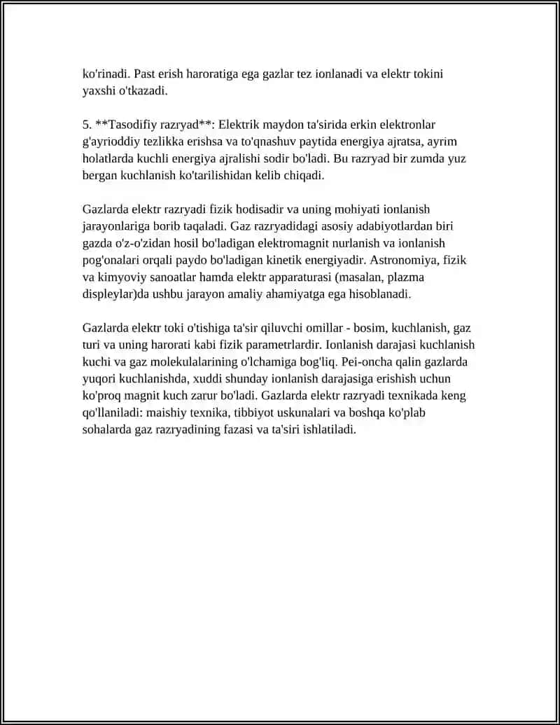 GAZLARDA ELEKTR TOKI GAZ RAZRYADI 4