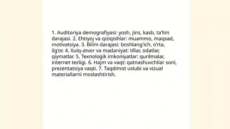 Wuni taqdimot qilib ber 4