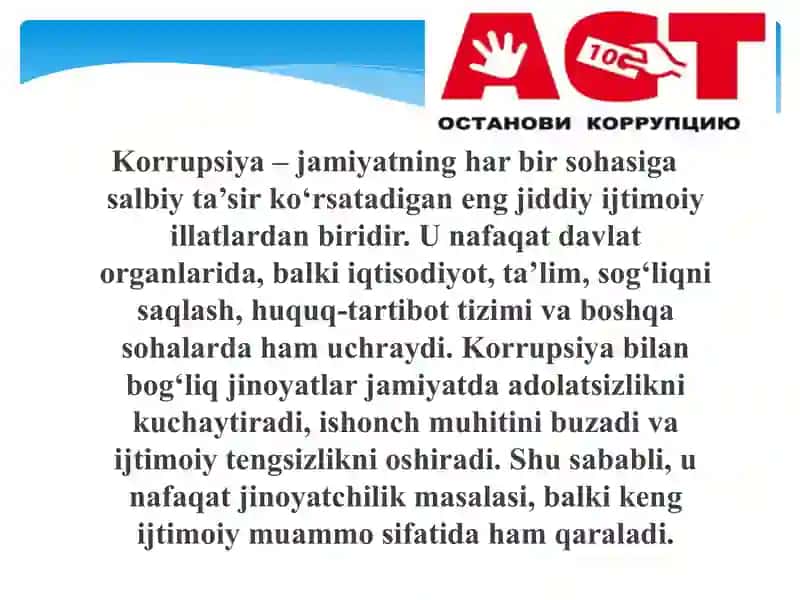 Korrupsiyaga oid jinoyatlarning ijtimoiy-samajiy oqibatlari 4
