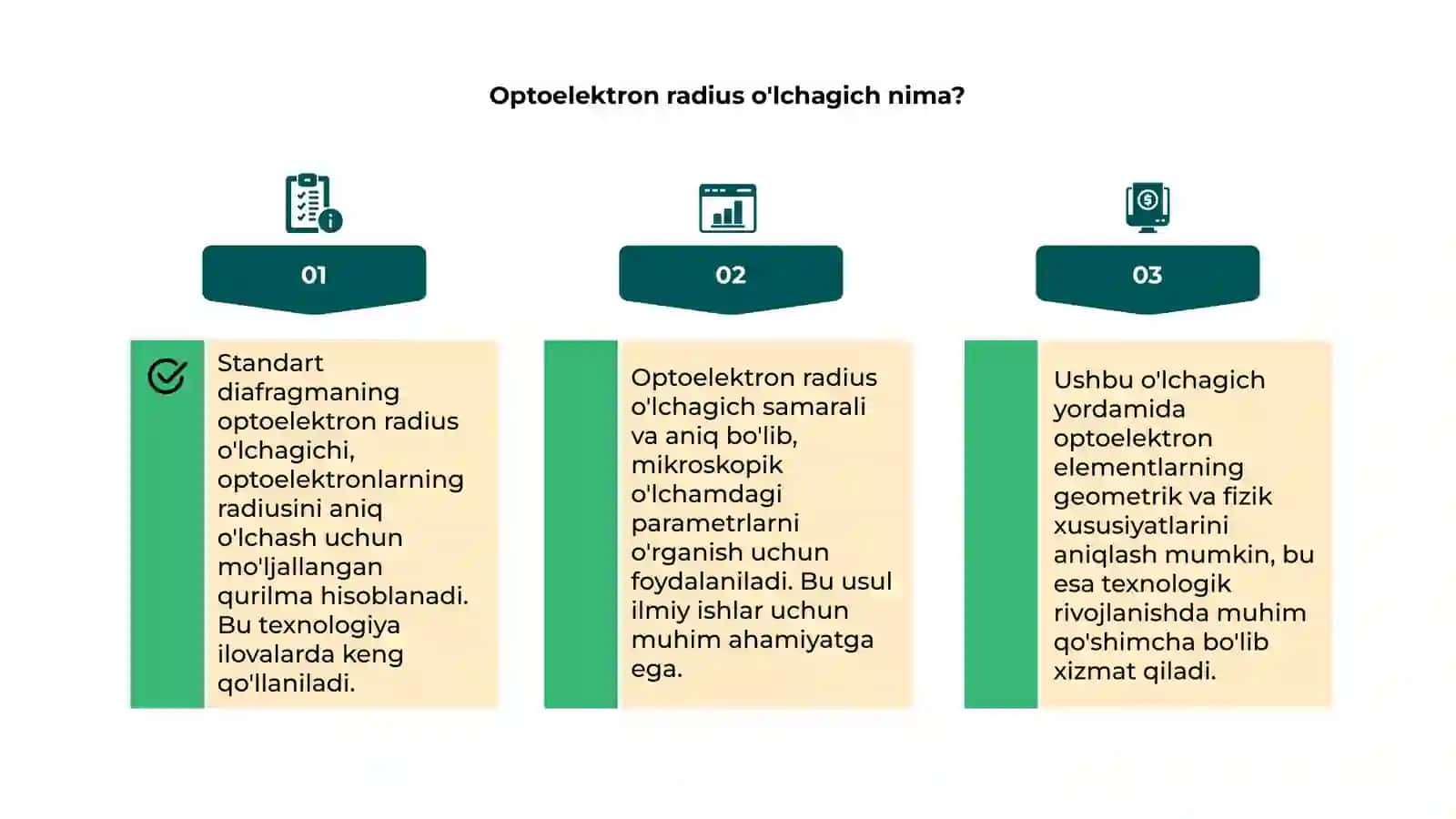 Standart diafragmaning optoelektron radius o'lchagichi 4