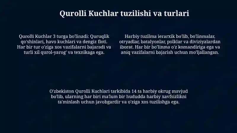 HARBIY XIZMAT ASOSLARI BO‘LIMI 4