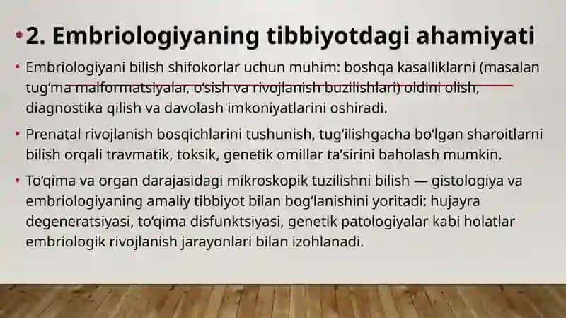 Odam embriologiyasi Asoslari 4