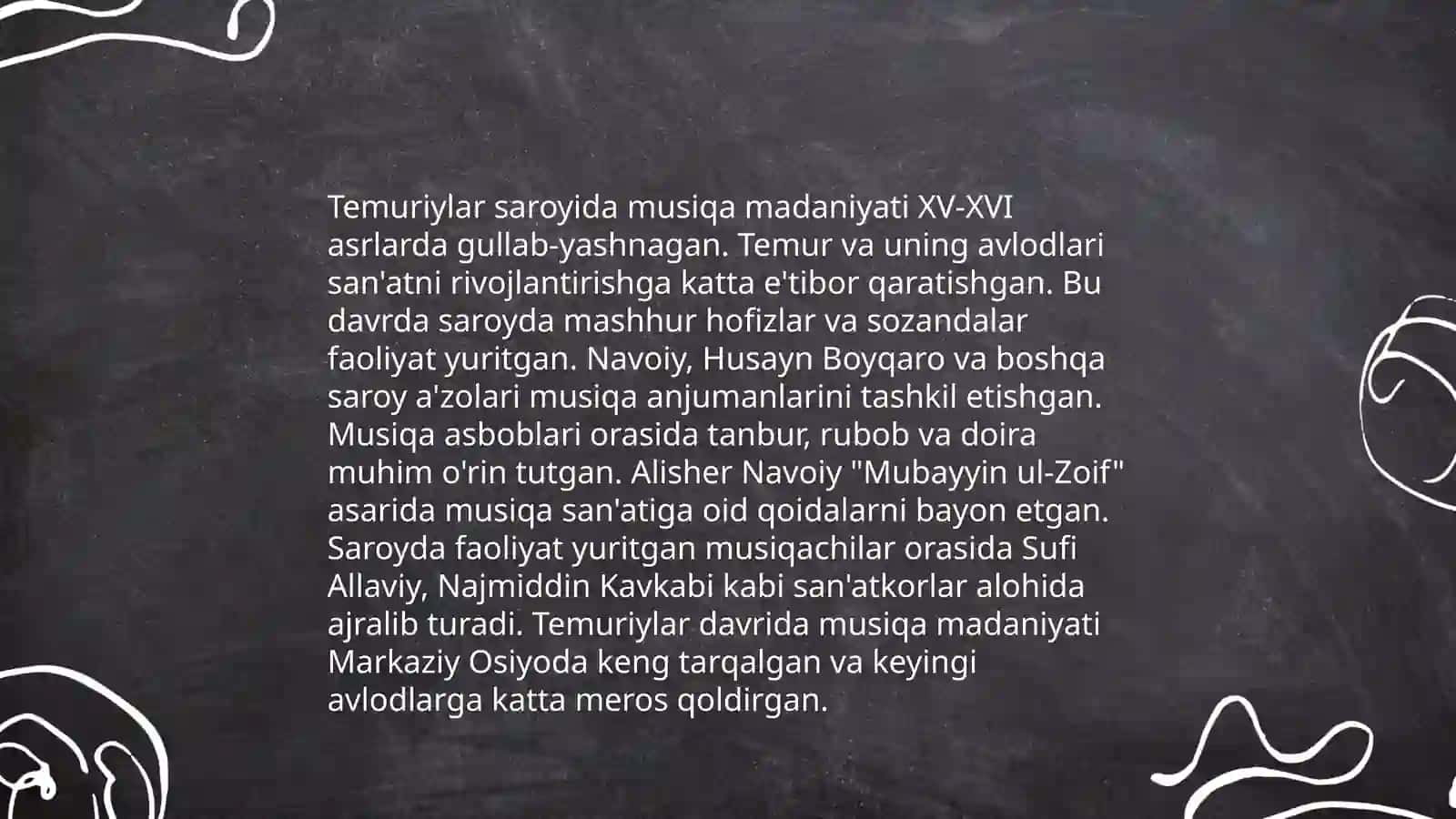 Amir Temur va Temuriylar davrida musiqa cholg'ulari 4