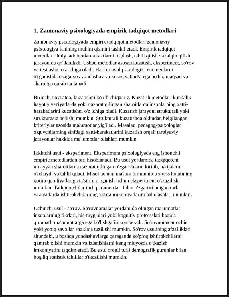 HOZIRGI ZAMON PSIXOLOGIYASINING TADQIQOT METODLARI 4