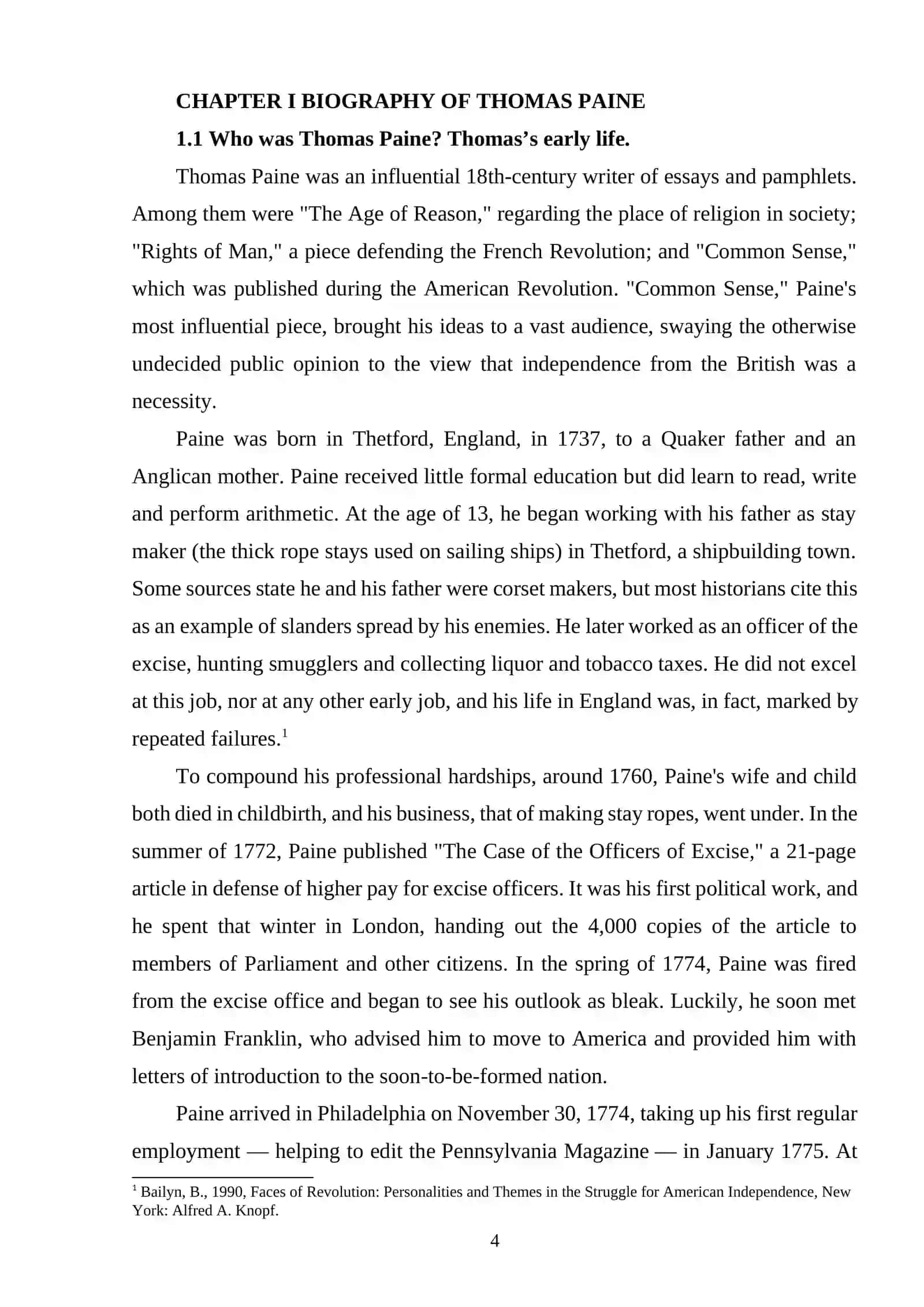 THEME OF FREEDOM IN WORKS OF THOMAS PAINE 4