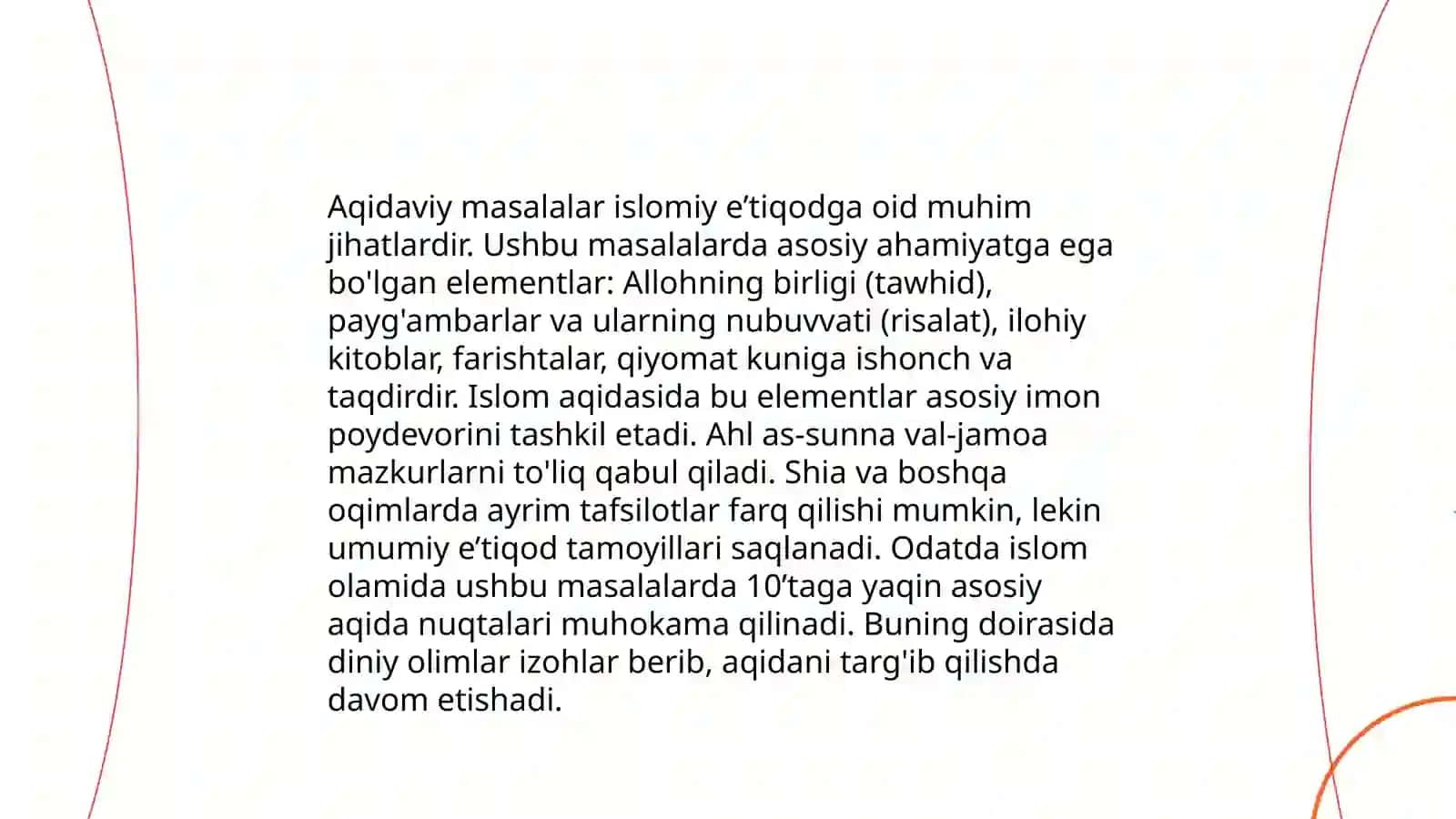 Islom dinining aqidaviy yo'nalishi va maktablari 4