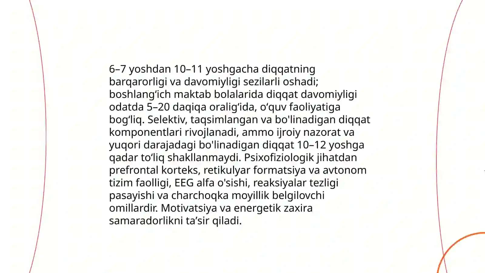 Kichik maktab yosh davrining psixafizilogiyasi xususiyatlari 4