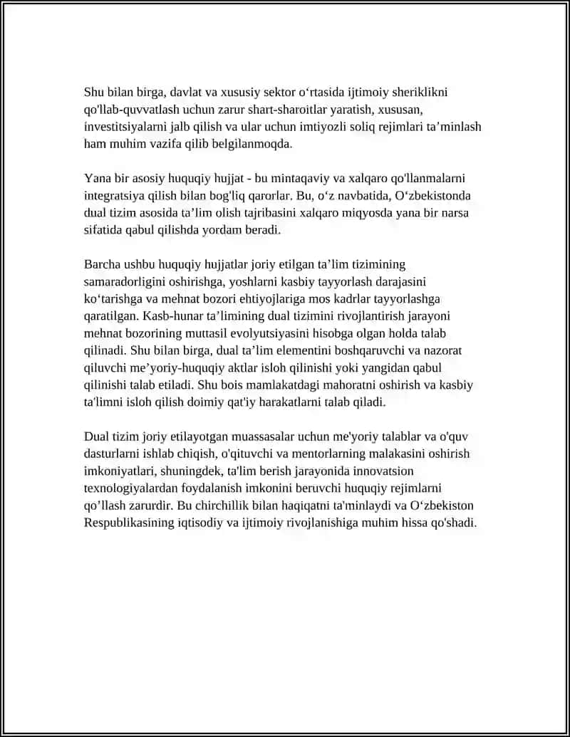 PROFESSIONAL TA'LIMGA DUAL O'QITISH TIZIMINI TATBIQ ETISH ISTIQBOLLARI 4