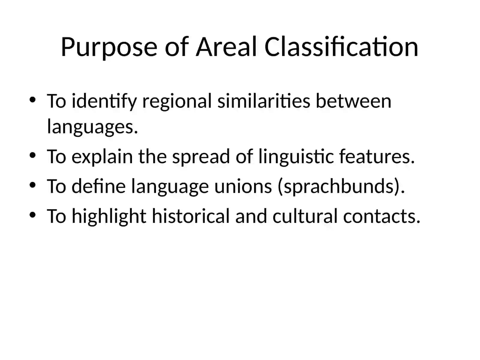 Areal Classification of Languages 4