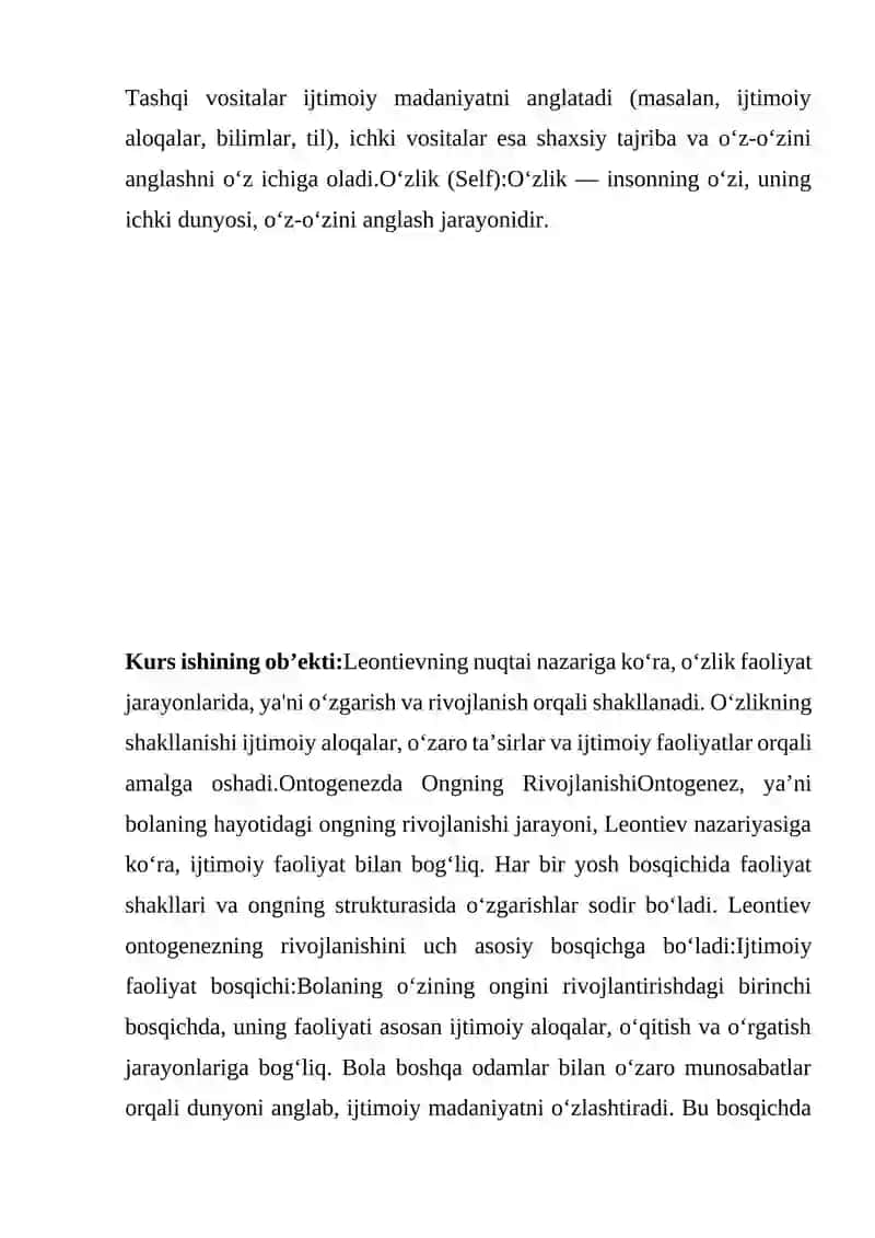 Ongning asosiy tarkibiy qisimlari va uning ontogenezda rivojlanishi 4